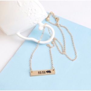 Mama Bear Necklace in Gold